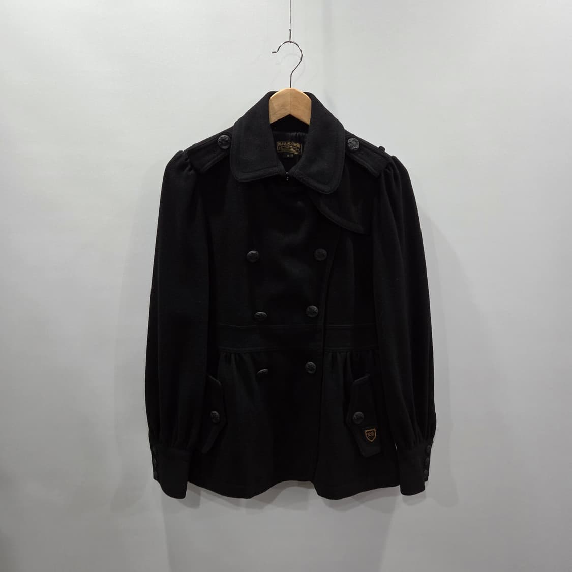 폴로진스 우먼 울 더블 브레스트 하프코트 블랙 S 상품이미지1