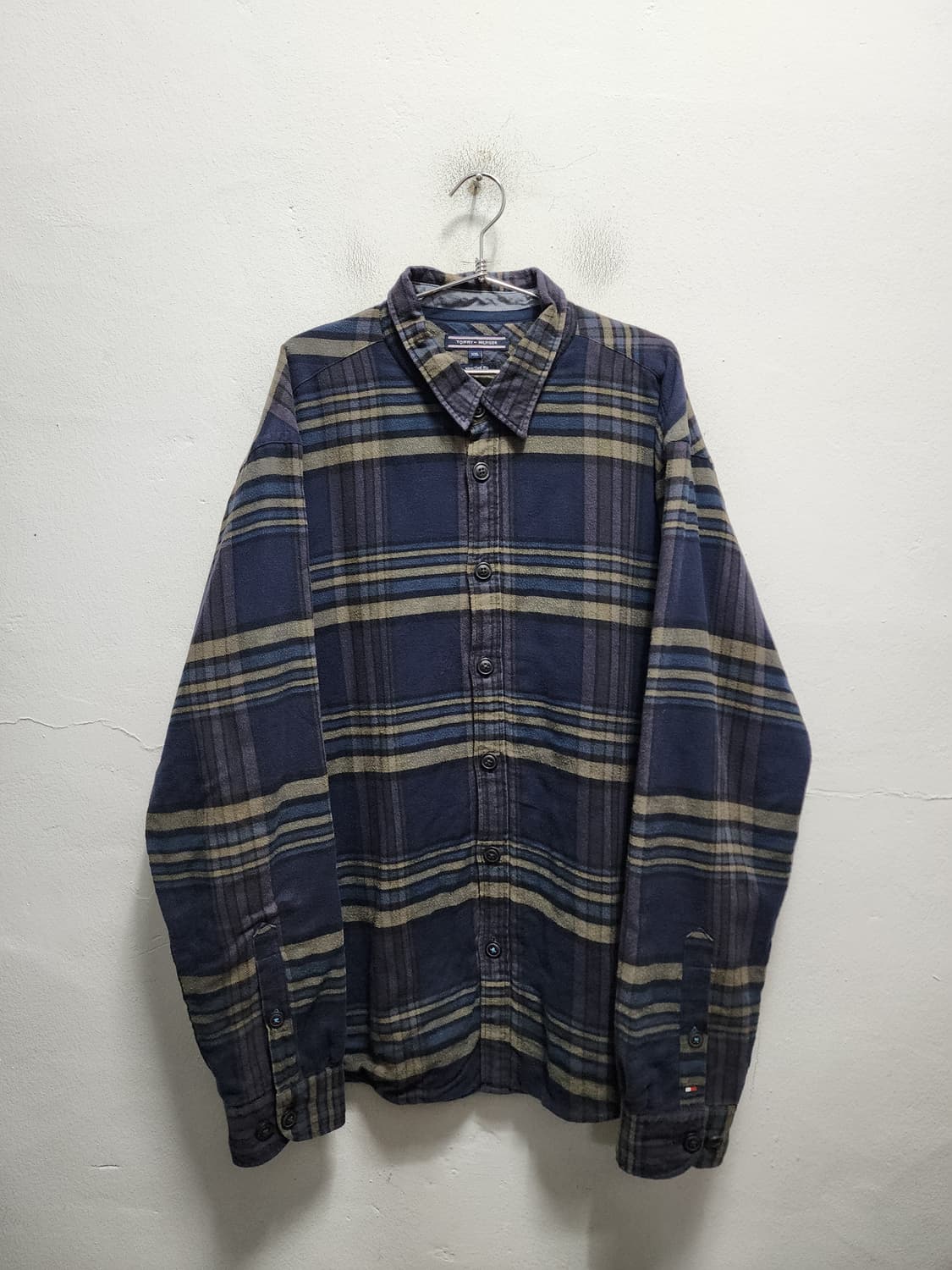 타미힐피거 뉴욕핏 누빔 네이비 체크 자켓 XXL 상품이미지1