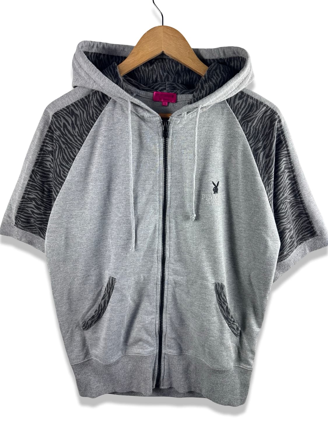 90S 플레이보이 버니 갸루 지브라 반팔 후드집업2391 상품이미지2