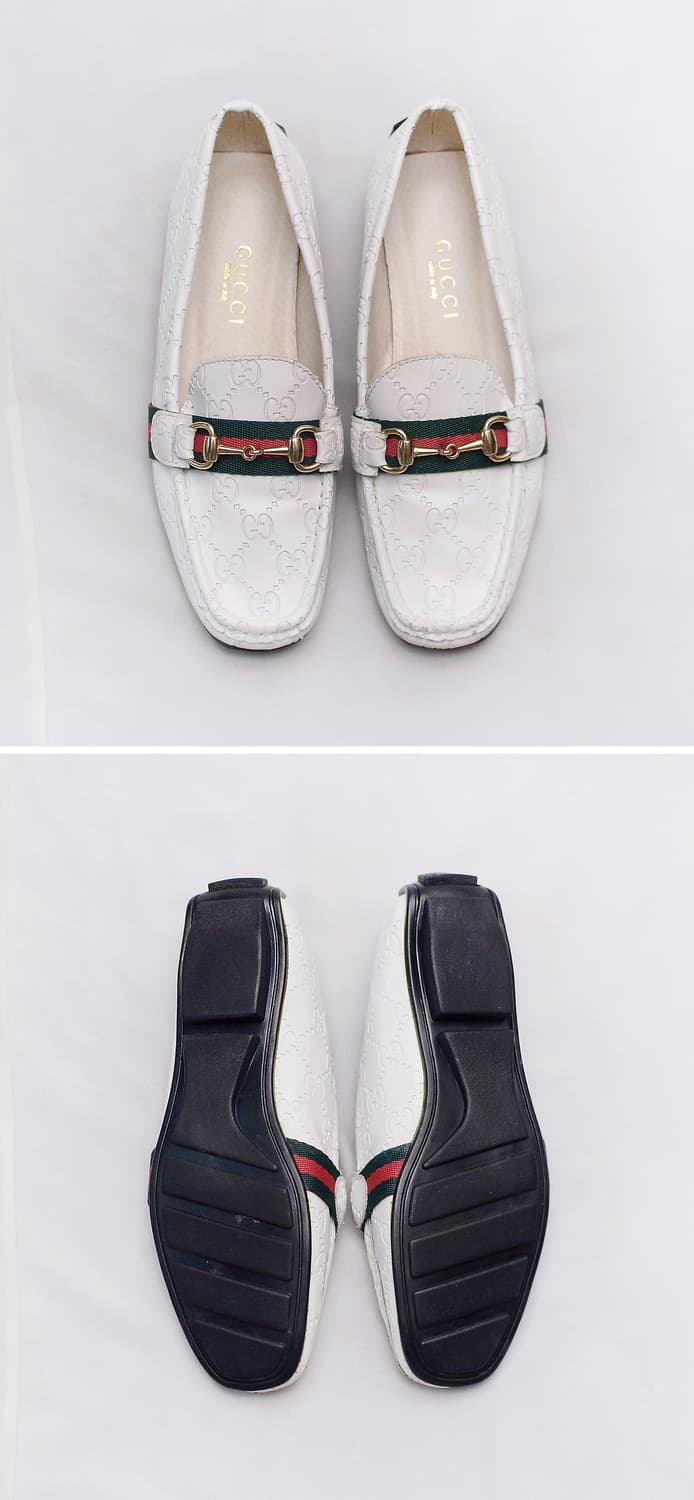 구찌 (GUCCI) 화이트 구찌시마 홀스빗 로퍼 (37.5) 상품이미지4