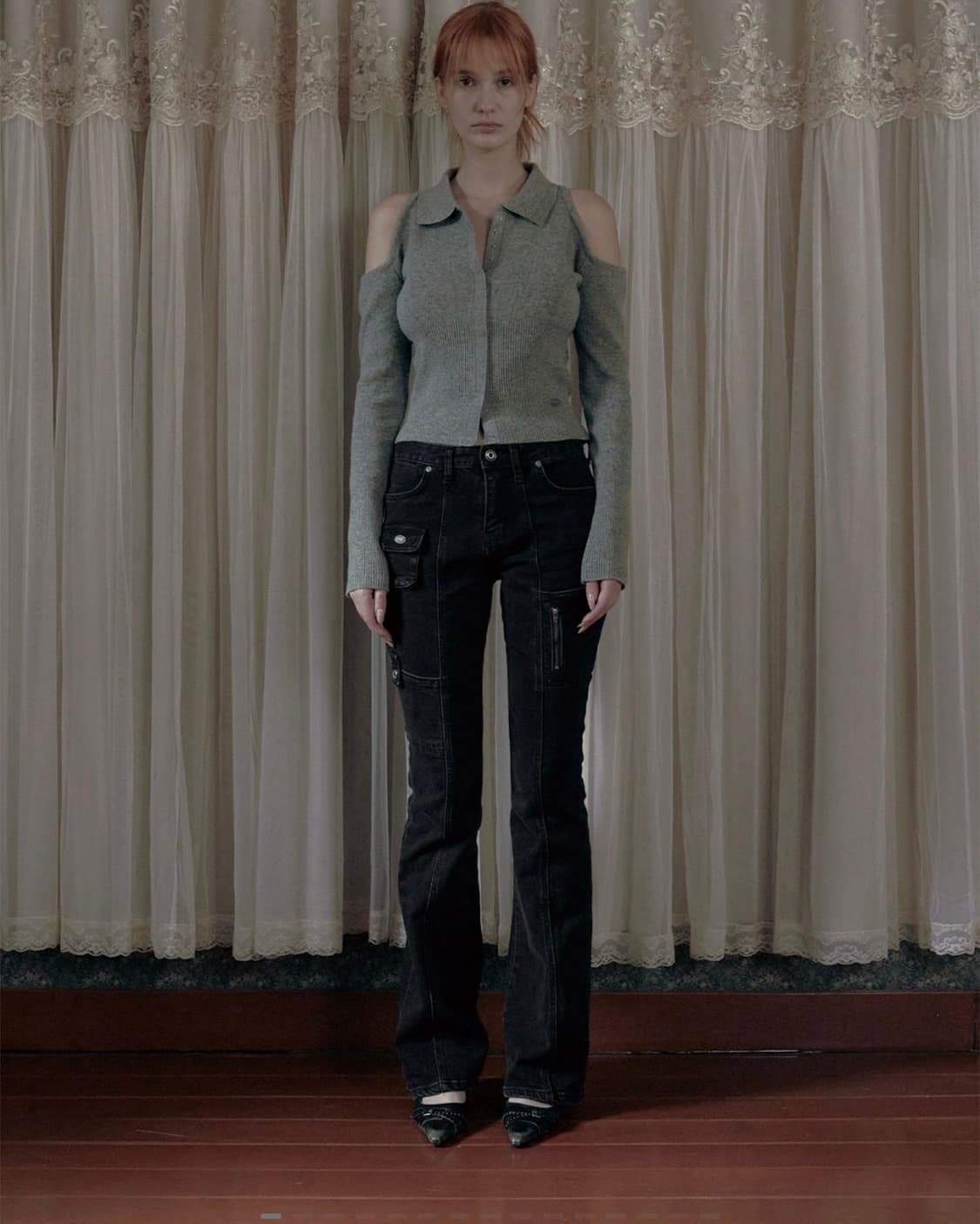 보헴서 bohemseo 사이드포켓 부츠컷 진 딥 그레이 s 상품이미지2