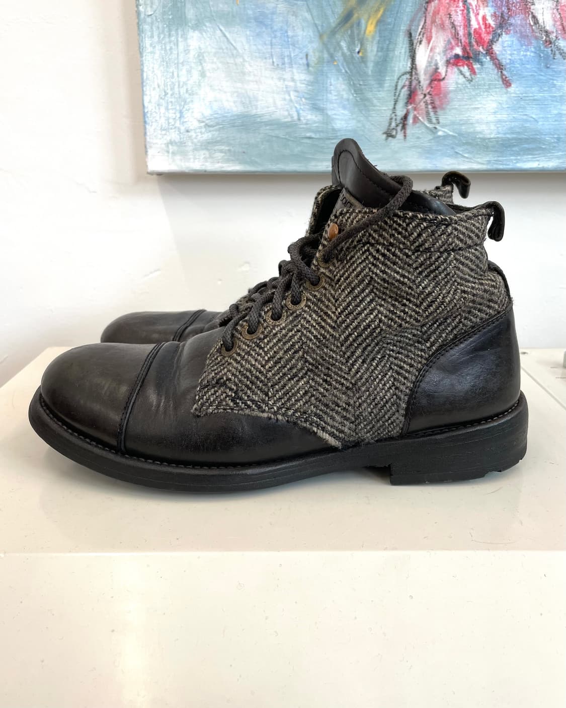 [250] 돌체앤가바나 헤링본 울 / 레더 부츠 상품이미지1