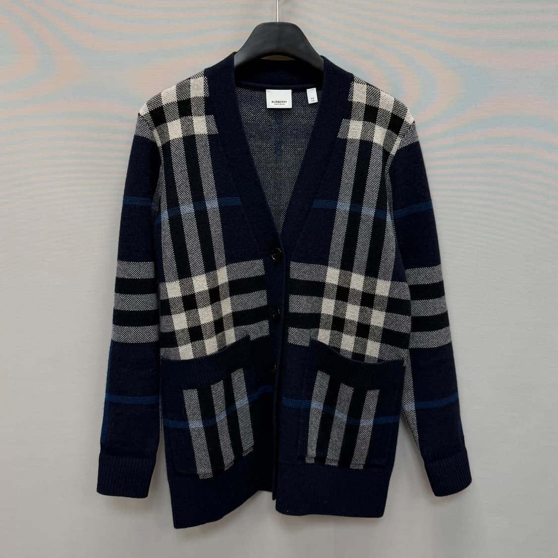 버버리 체크 울 캐시미어 오버사이즈 가디건 ( 95 ) 상품이미지1