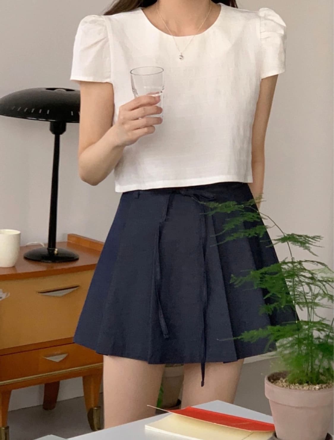 미엘miel 크롭블라우스 상품이미지1