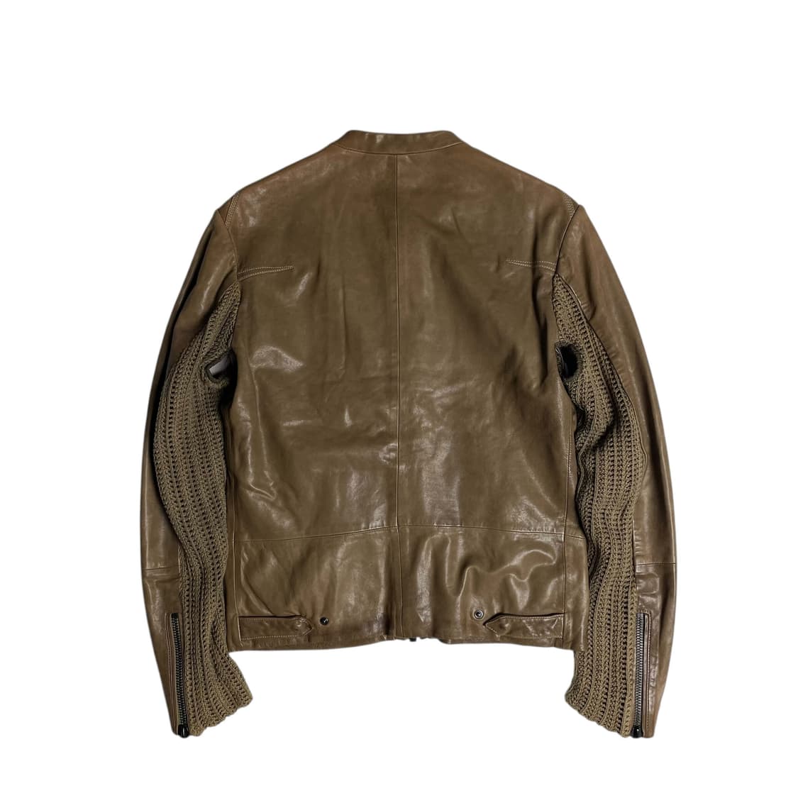 Diesel black gold 슬리브 니트 포인트 레더 자켓 상품이미지6