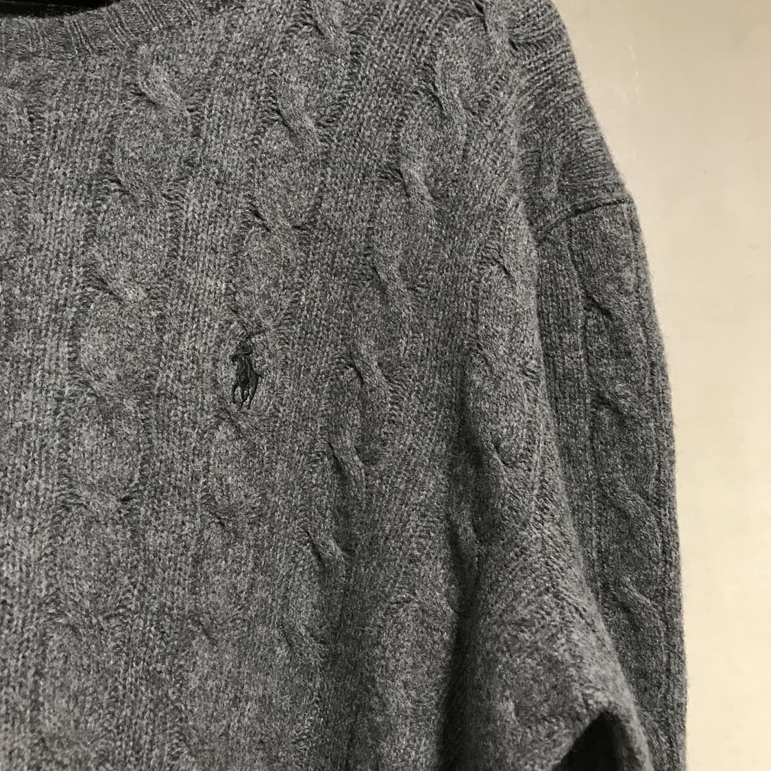 폴로 랄프로렌 QR 케이블 니트 차콜 XL 상품이미지4