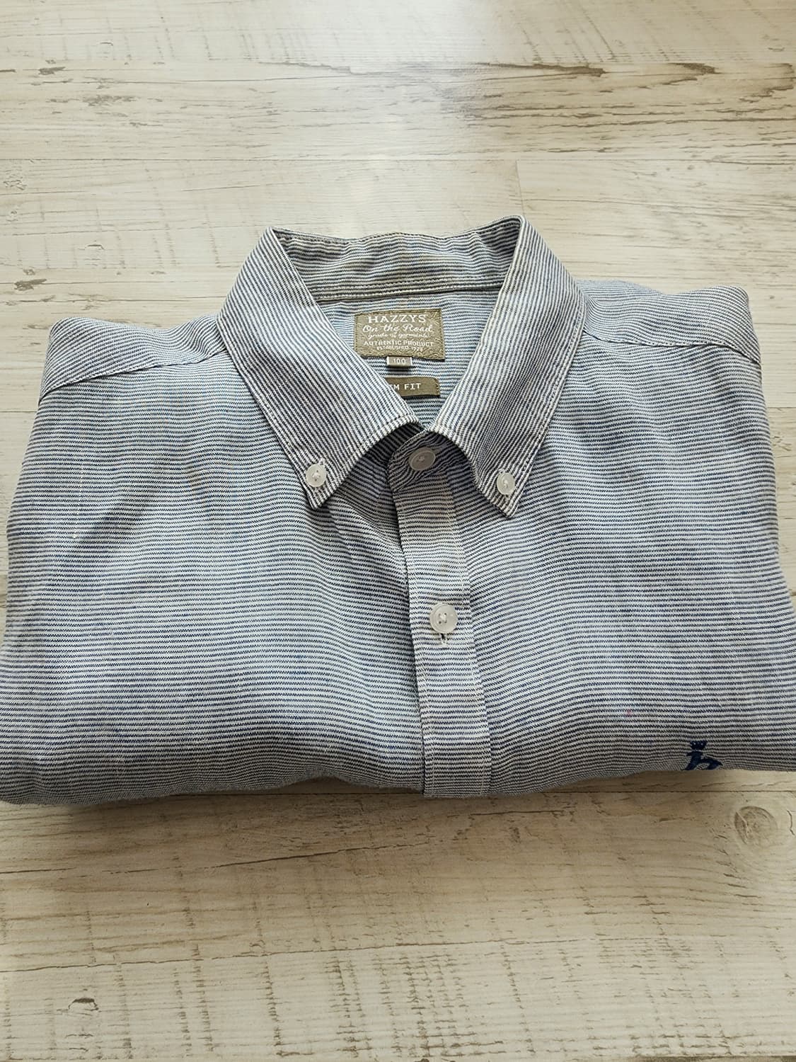 HAZZYS 헤지스 스트라이프 긴팔 셔츠 팜. 100사이즈 슬림핏 남방 상품이미지6