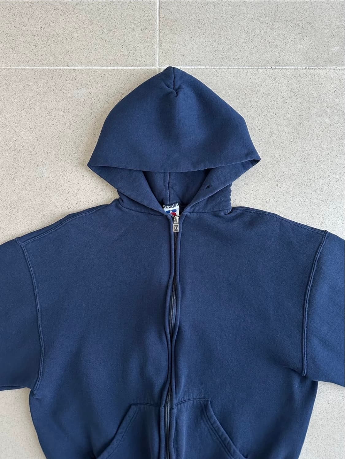 90s 빈티지 러셀 후드집업 네이비 L 상품이미지3