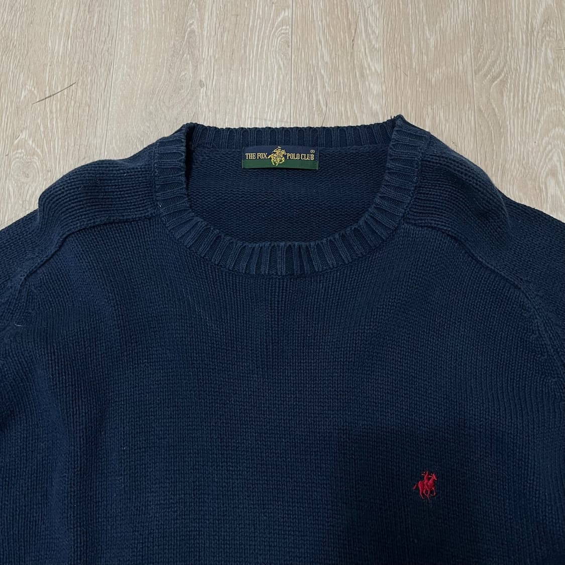 더 폭스 폴로 클럽 로고 자수 라운드넥 니트 [네이비] L/100 상품이미지2