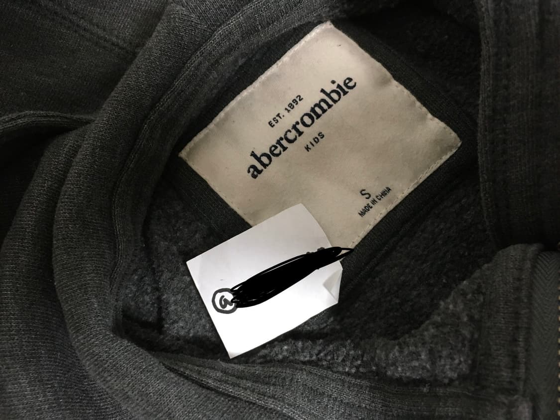 아베크롬비 순록 로고 그레이 단추 후드집업 상품이미지4