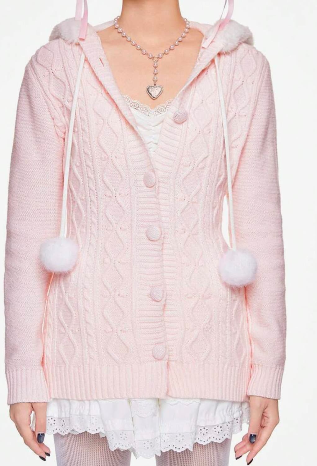 롬위 히메카지 폼폼 버튼 가디건  상품이미지2