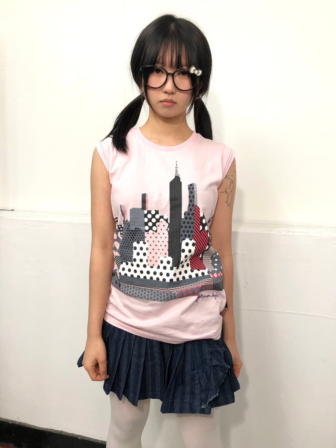 S FUBU 후부 도트 프린팅 티셔츠 상품이미지2