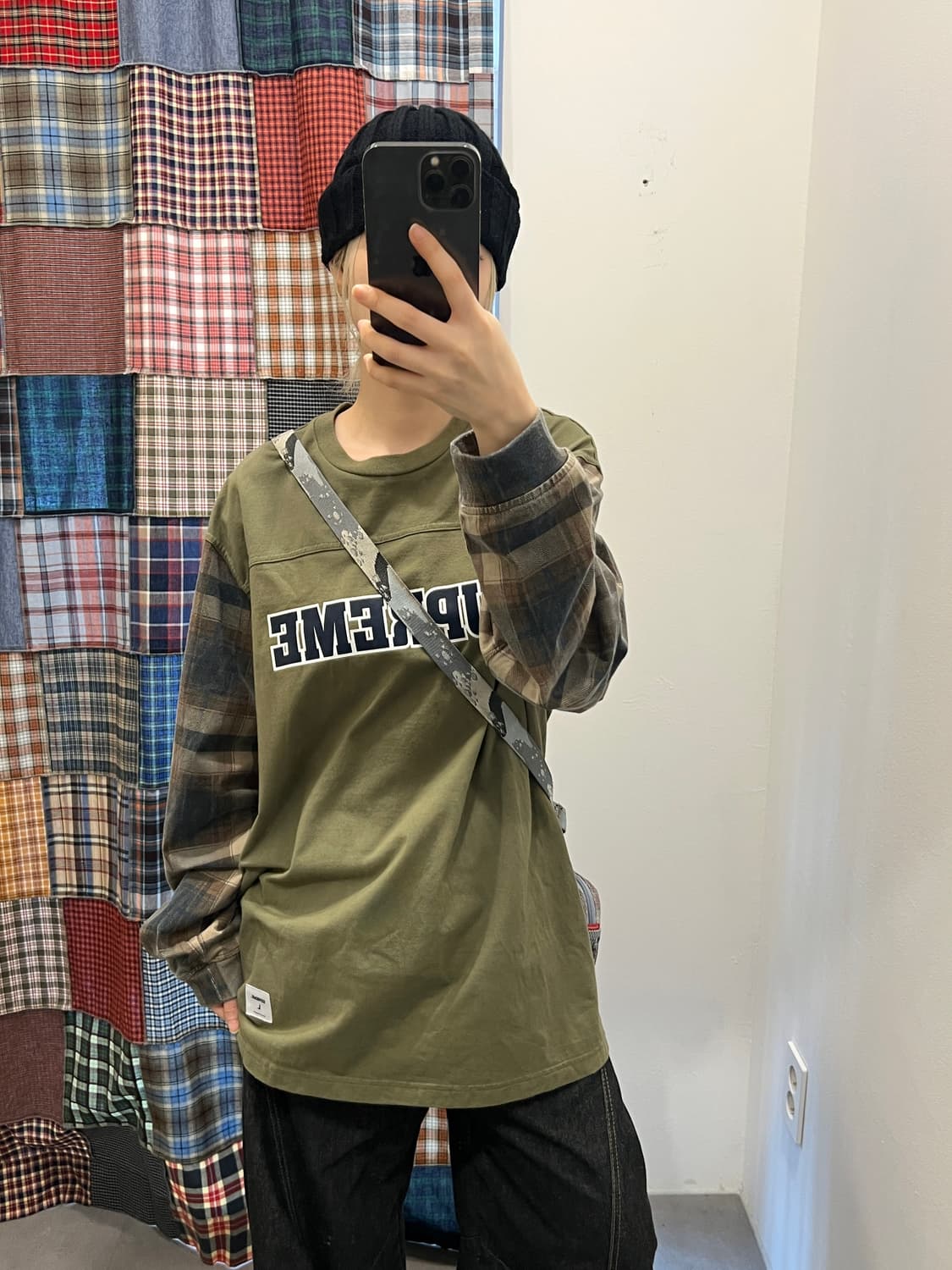 슈프림 체크 패턴 그린 롱슬리브 상품이미지4