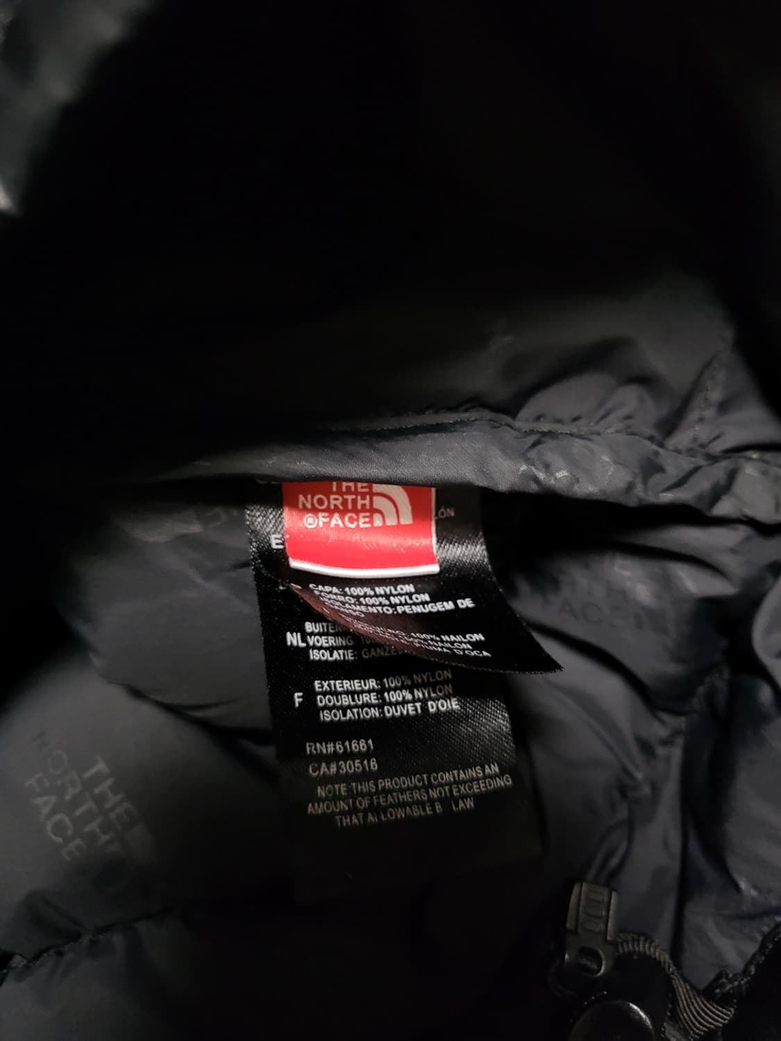 노스페이스 써밋900 경량패딩 해외판 중앙로고 M 상품이미지6