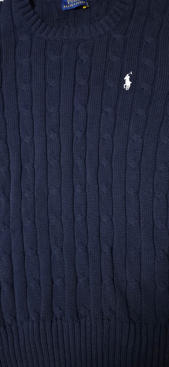 폴로 랄프로렌 케이블 반팔 니트 네이비 55 상품이미지5