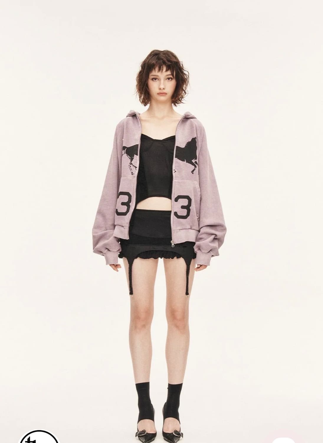 쓰리타임즈) Midnight stud hoodie 후드 상품이미지1