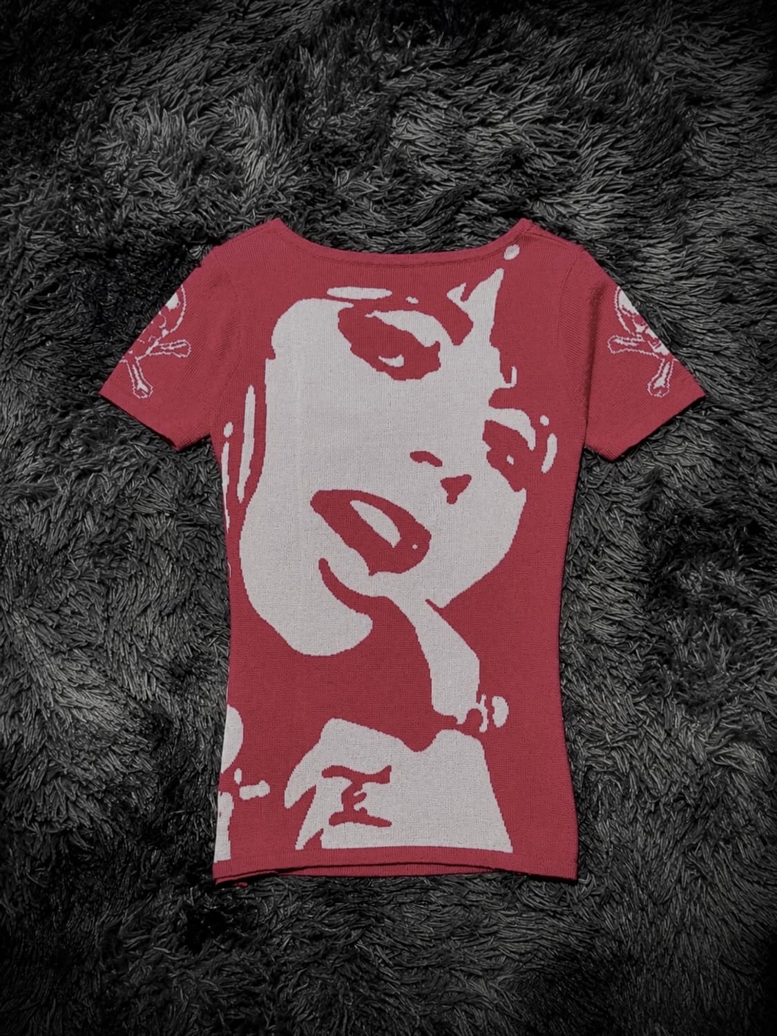 Hysteric Glamour 등판 걸프린팅 니트 반팔티셔츠 상품이미지1