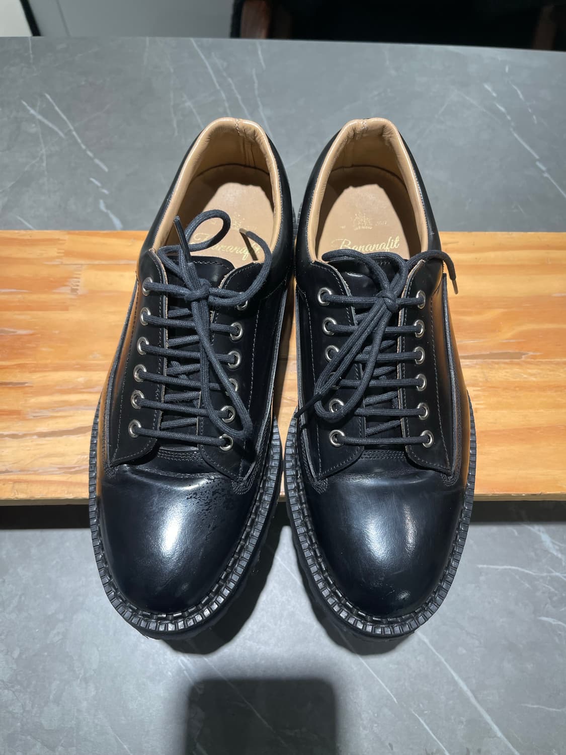 수제화 브랜드 바나나핏(Bananafit)비브람창 청키솔 더비 슈즈255 상품이미지1