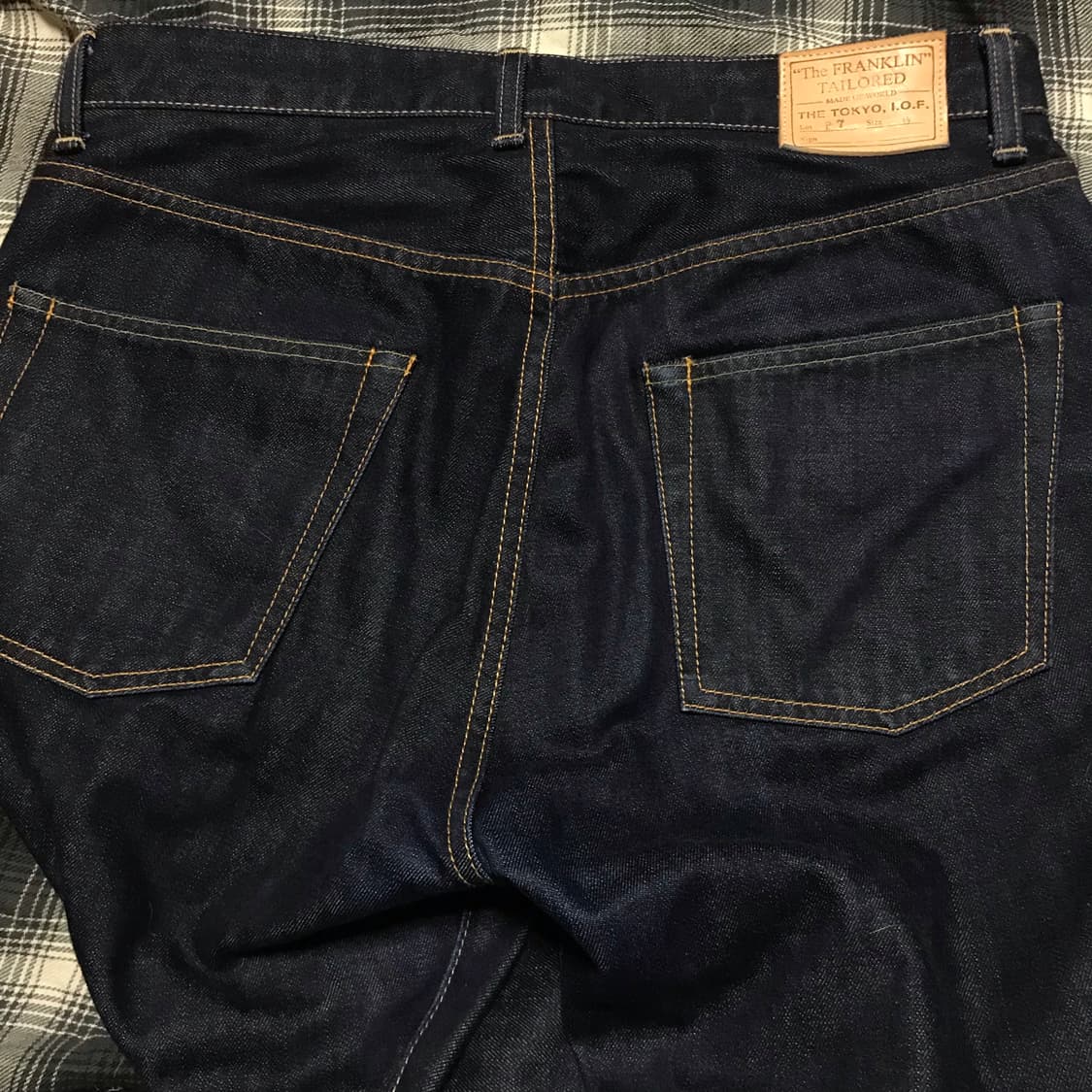 재팬 프랭클린 테일러드 생지 논워시 셀비지 데님 레귤러핏 극미중고 상품이미지7