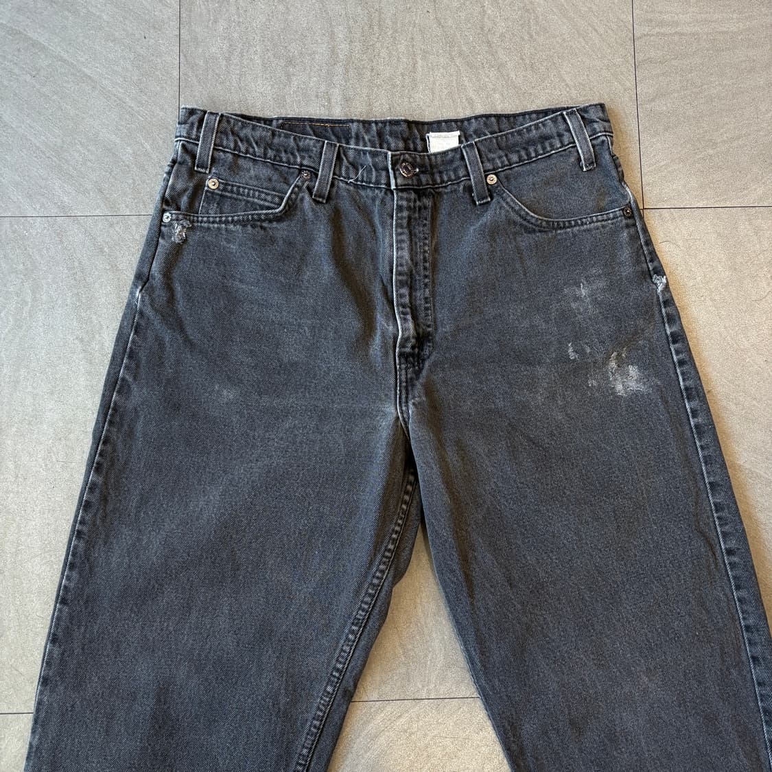90s Levis 90년대 생산 리바이스 550 데님 오렌지탭 블랙 팬츠 상품이미지6