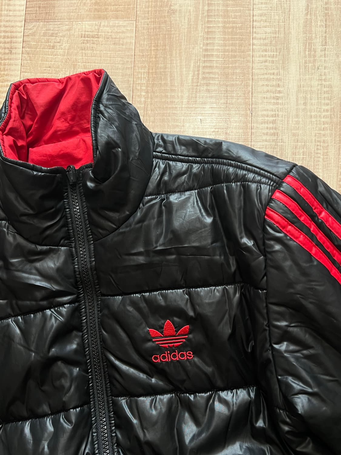 아디다스 ac밀란 리버시블 경량 패딩 자켓 100 검빨 상품이미지2