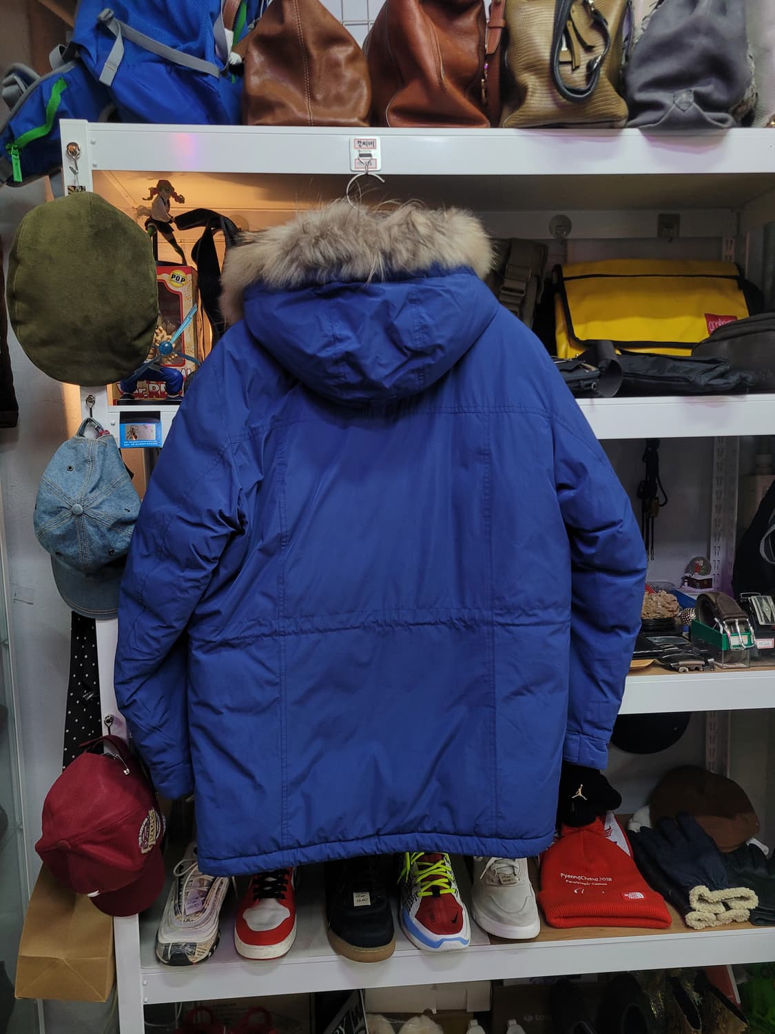 KOLON 코오롱 GORE 블루 퍼 후드 패딩 점퍼 상품이미지2