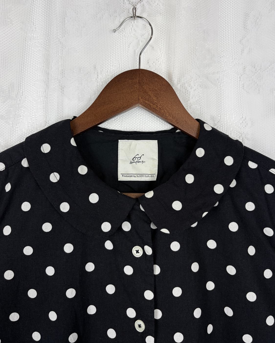 Sunny Clouds Dot Round Collar Blouse 상품이미지2