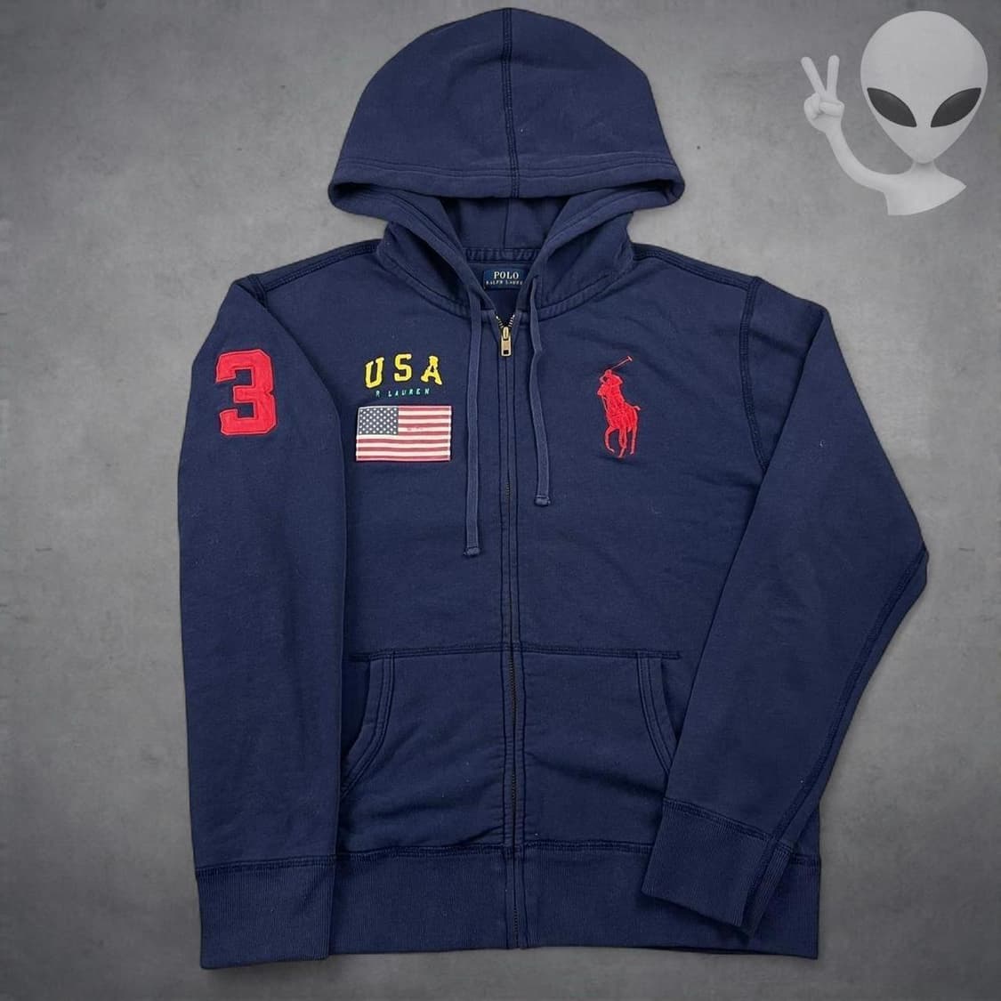 폴로 랄프로렌 빅 포니 USA 성조기 후드 집업 상품이미지1