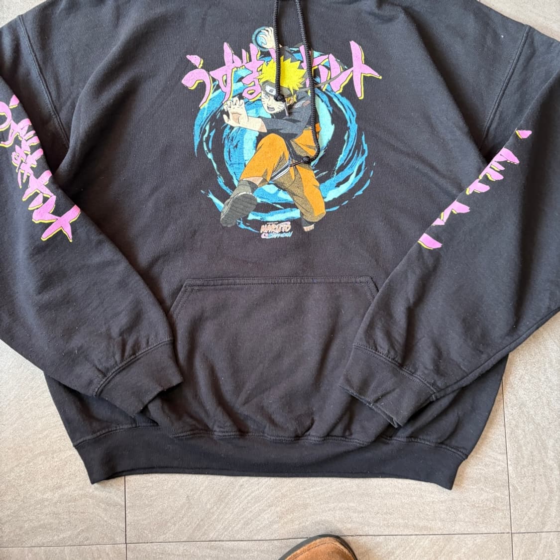나루토 질풍전 07년도 나선환 블랙 후드 티 상품이미지4