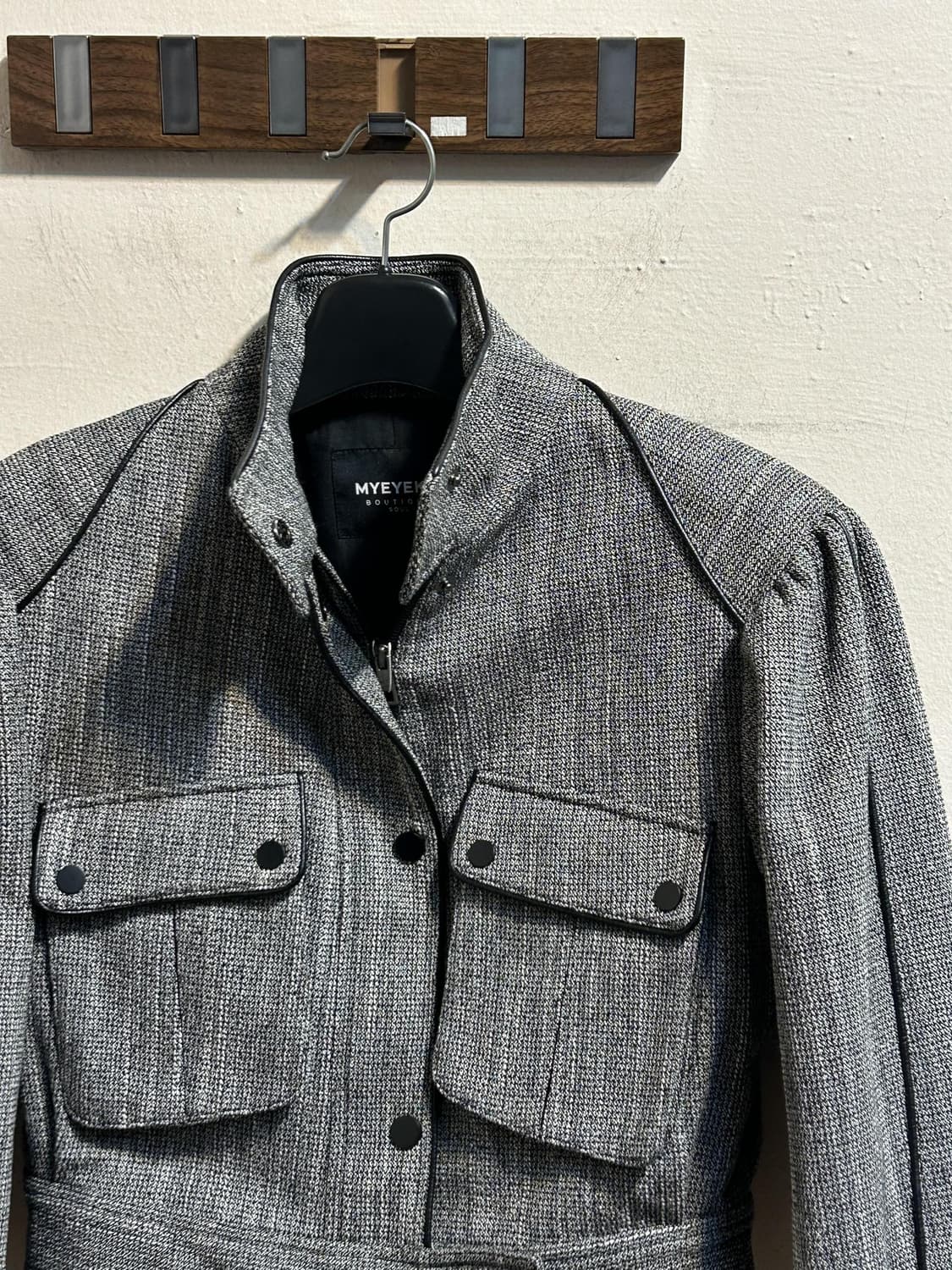 MYEYECO 하이넥 울 블렌드 숏 자켓 상품이미지2