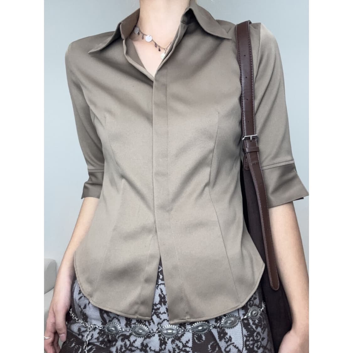 빈티지 브라운 셔츠 상품이미지1