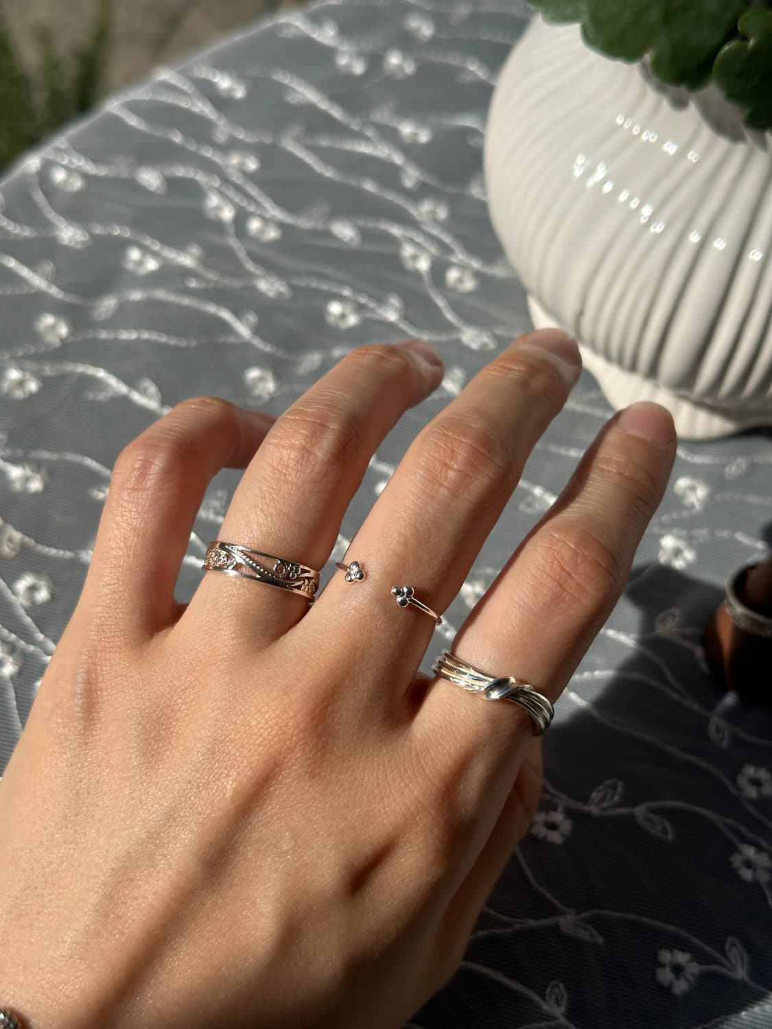 Floral Milgrain Band 925Silver Ring 상품이미지3