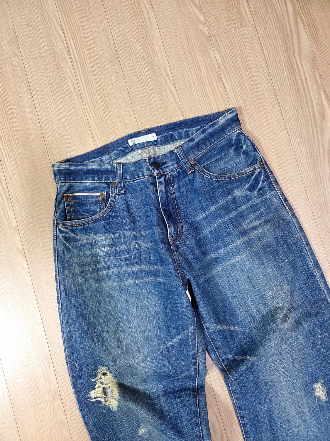 글로벌 워크 재팬 셀비지 워싱 데님 팬츠 상품이미지2