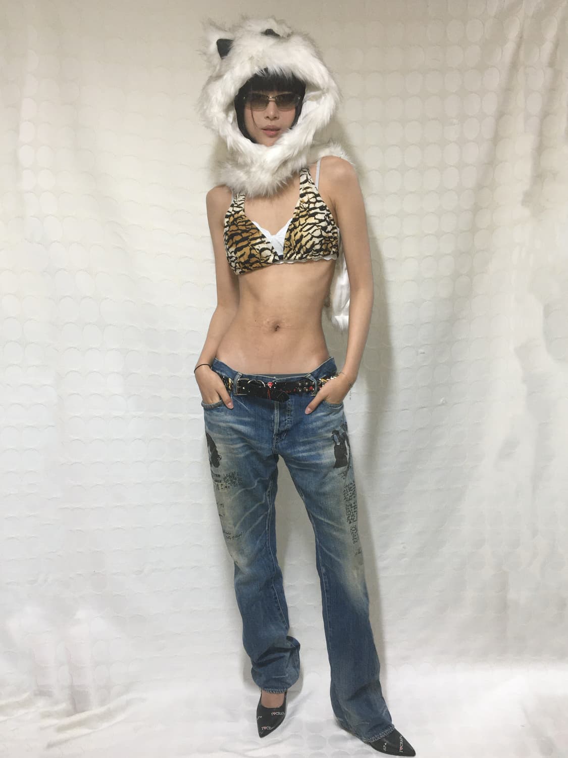 허리45!Hysteric Glamour데님 스터드 바지 상품이미지1