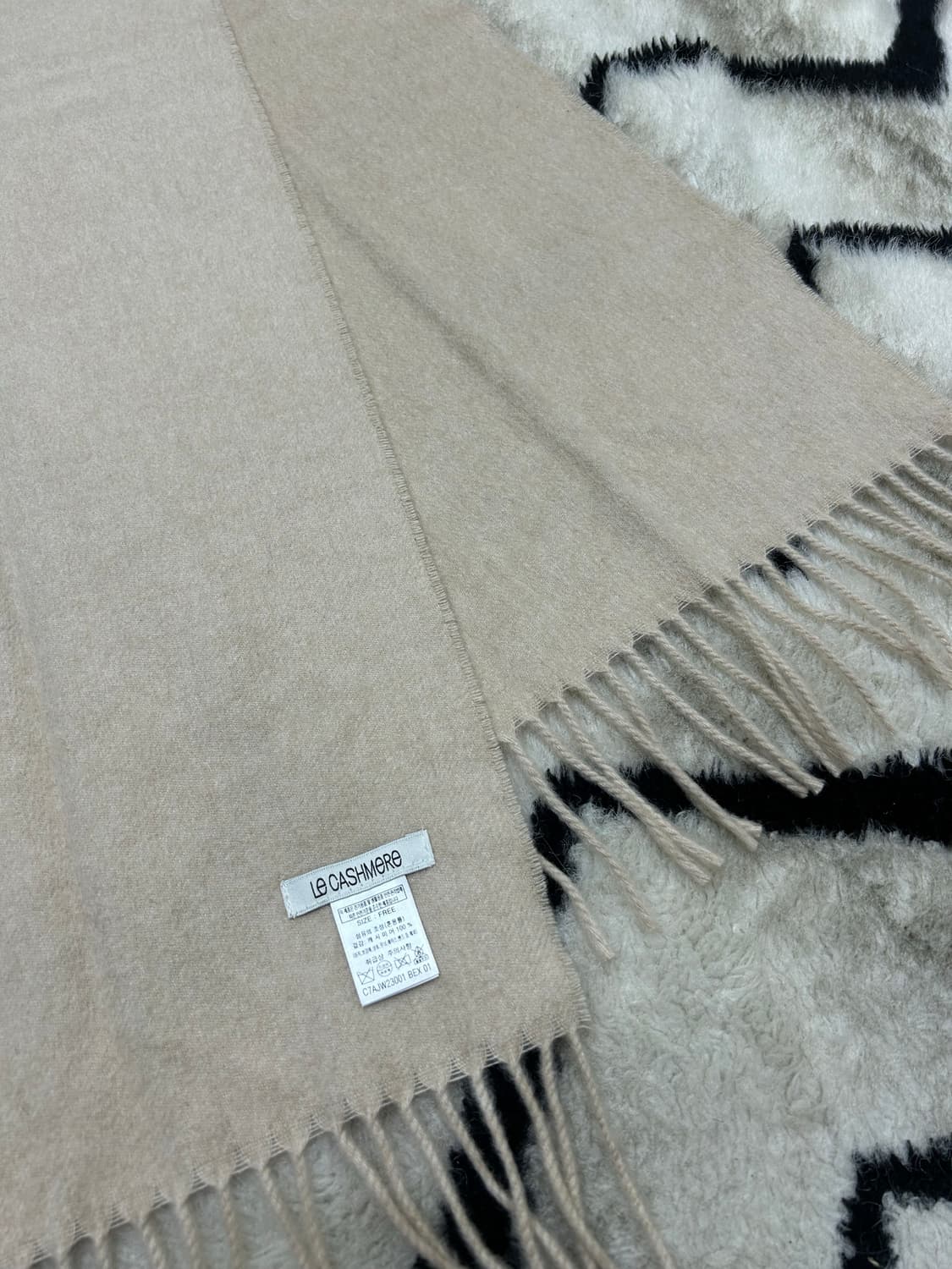 르 캐시미어 머플러/아이보리 상품이미지1