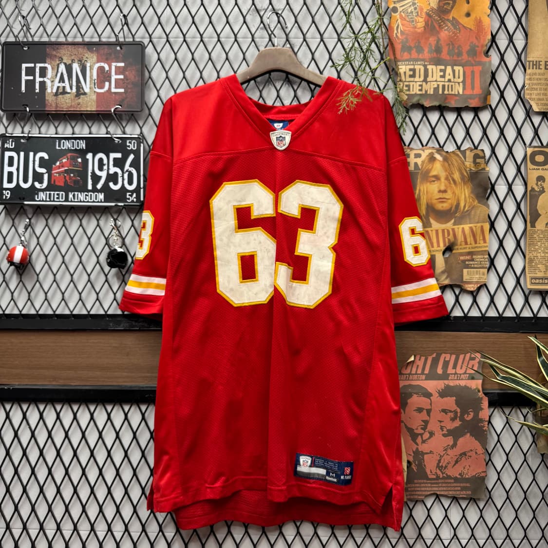 00s 리복 NFL 이큅먼트 온필드 레플리카 반팔 저지 레드 상품이미지3