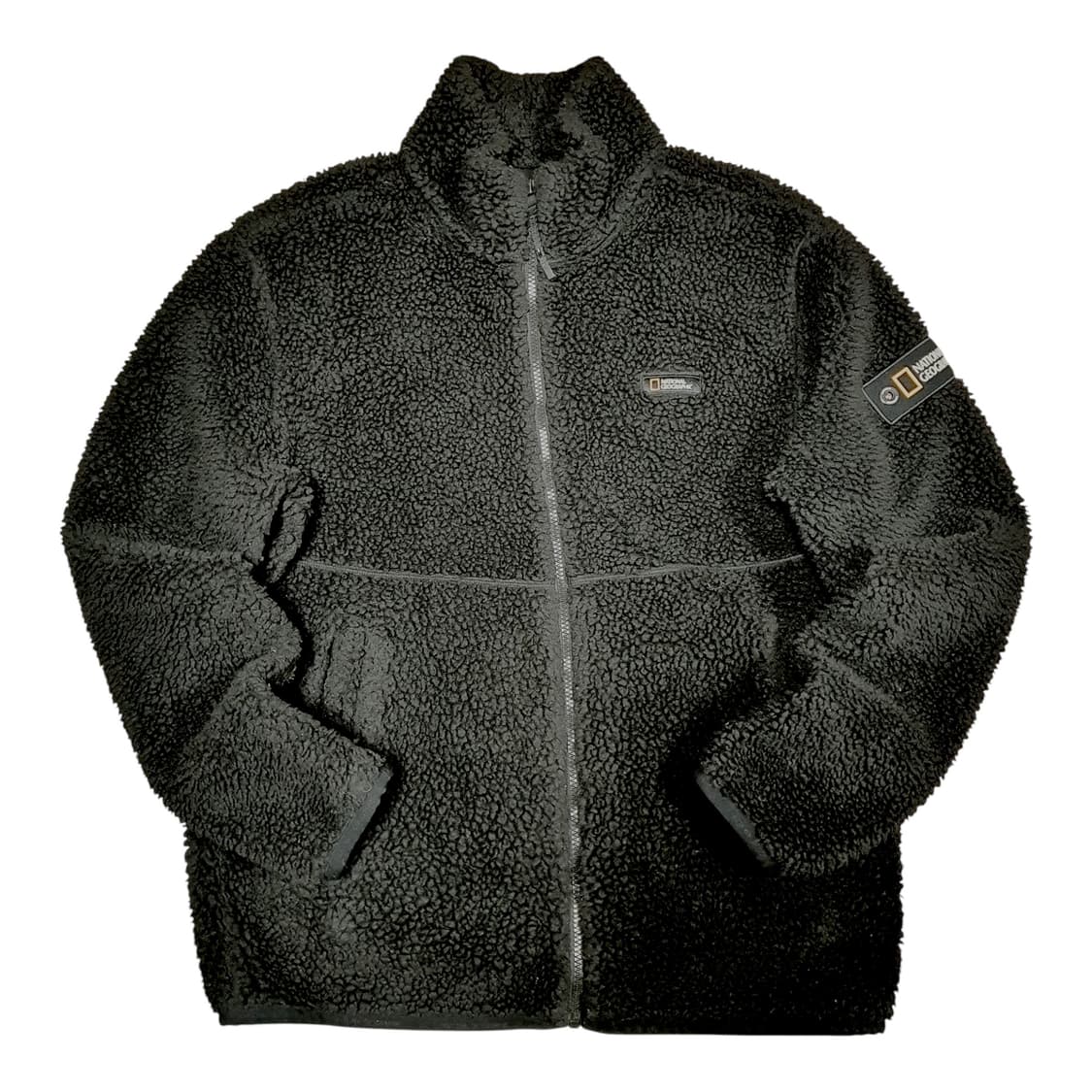 ✨ (바배) 내셔널 지오그래픽 뽀글이 플리스 블랙 집업 상품이미지1