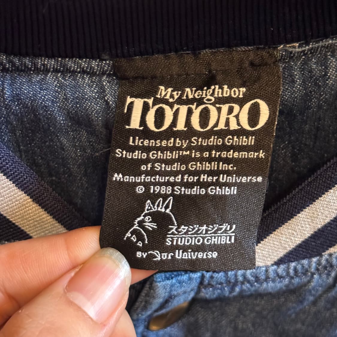 TOTORO 토토로 패치 데님 바시티 자켓 상품이미지5