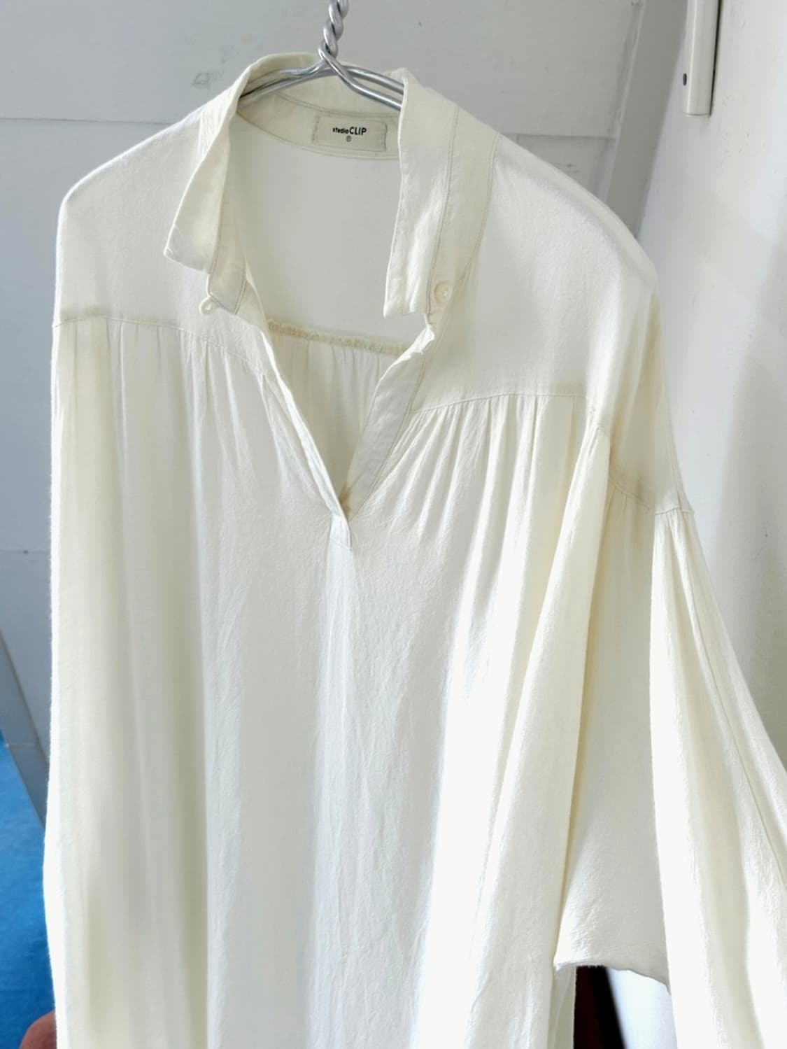 Rayon linen shirred design loose onepiec 상품이미지3