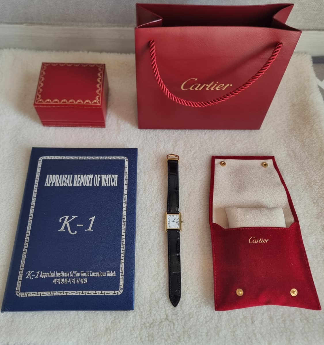 까르띠에 빈티지 탱크머스트 L 화이트다이얼 디버클 시계 02년 남여공용 상품이미지9