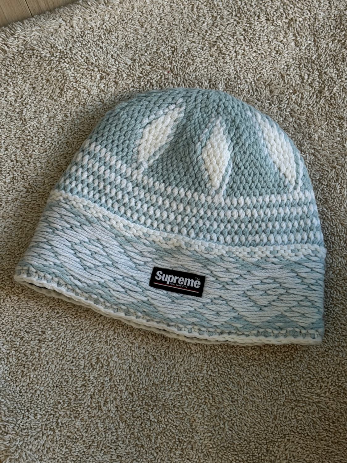 슈프림 다이아몬드 비니 라이트블루 상품이미지1