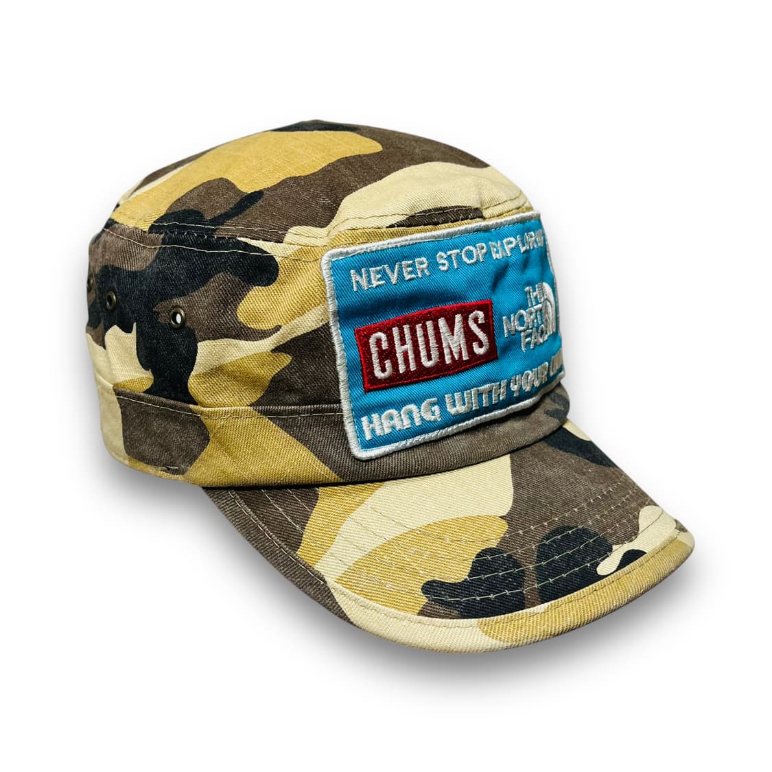 첨스 x 노스페이스 카모플라쥬 패턴 빈티지 군모 볼캡 상품이미지4