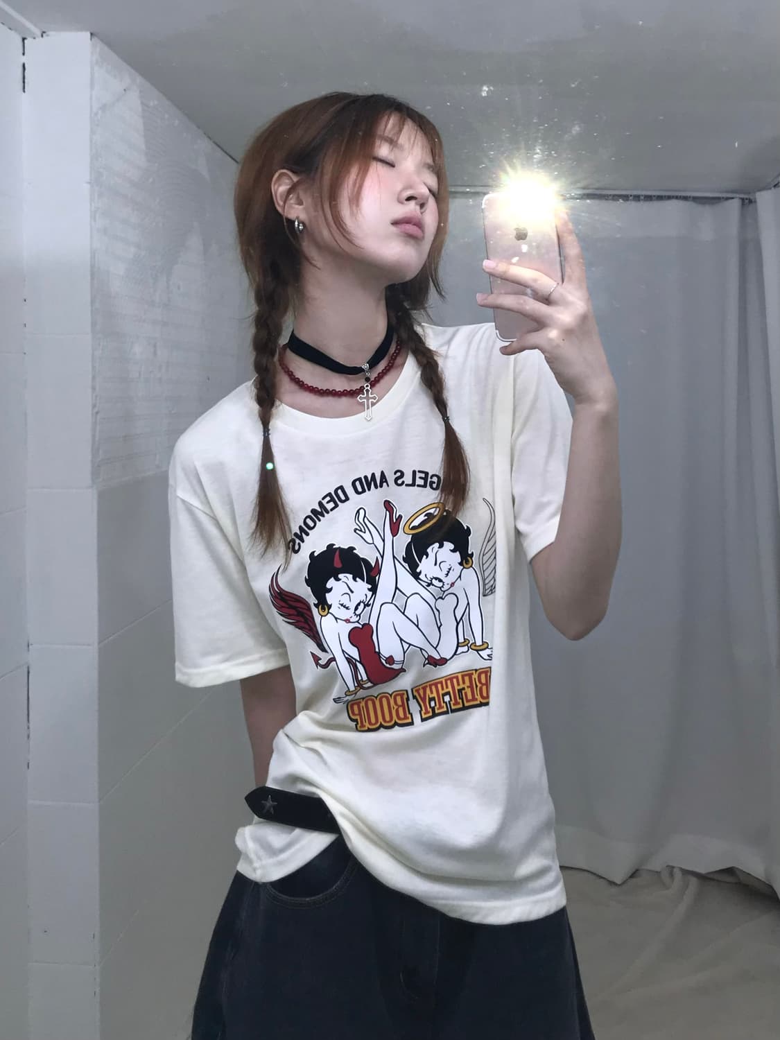 💋 베티붑 앤젤 앤드 데몬 프린팅 반팔 티셔츠 상품이미지2