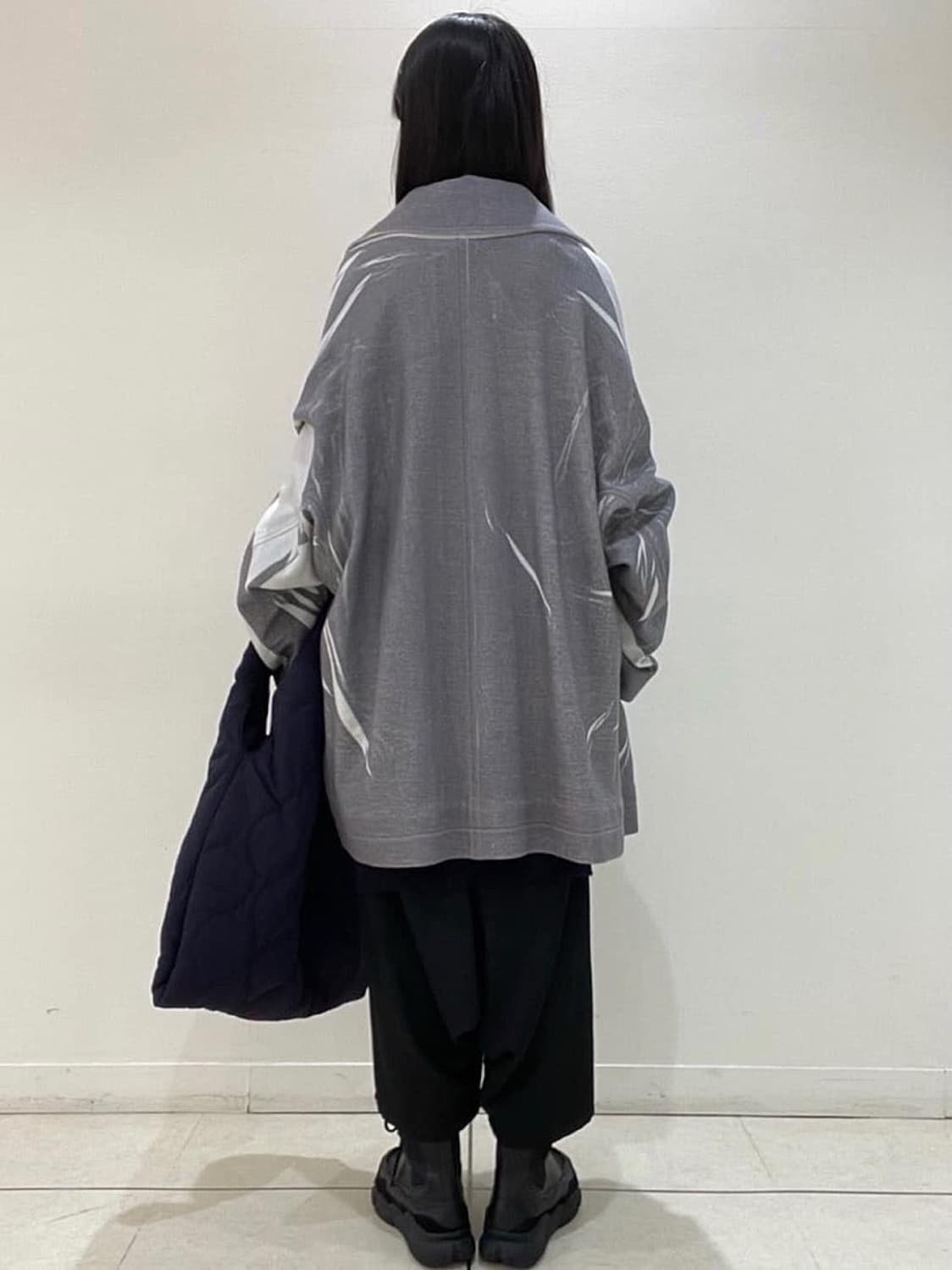 (정품/새상품) Y's 요지 야마모토 여성 그레이 오버핏 싱글 코트 상품이미지6