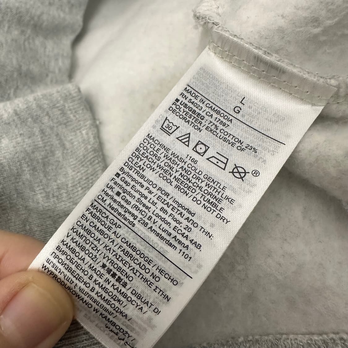 GAP 갭 기모 후드집업 그레이 L 상품이미지9