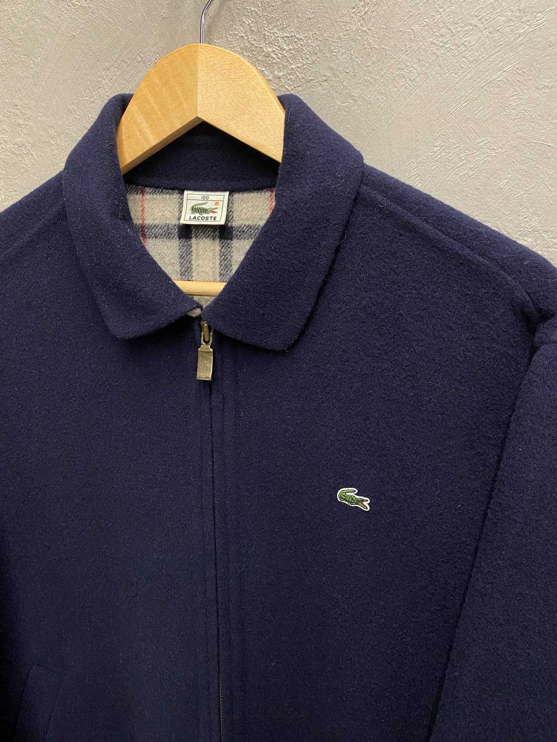 [100] 90s Lacoste 라코스테 네이비 울 블루종 자켓 상품이미지4