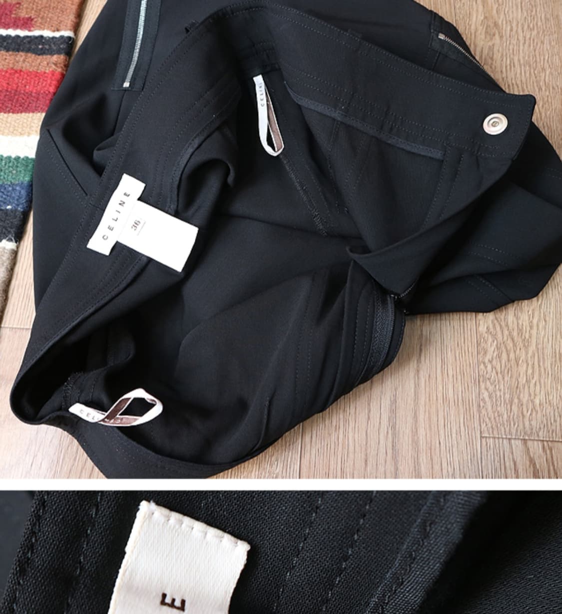 프랑스 메이드 CELINE 셀린느 울100% 블랙 스커트  최상컨디션  상품이미지8