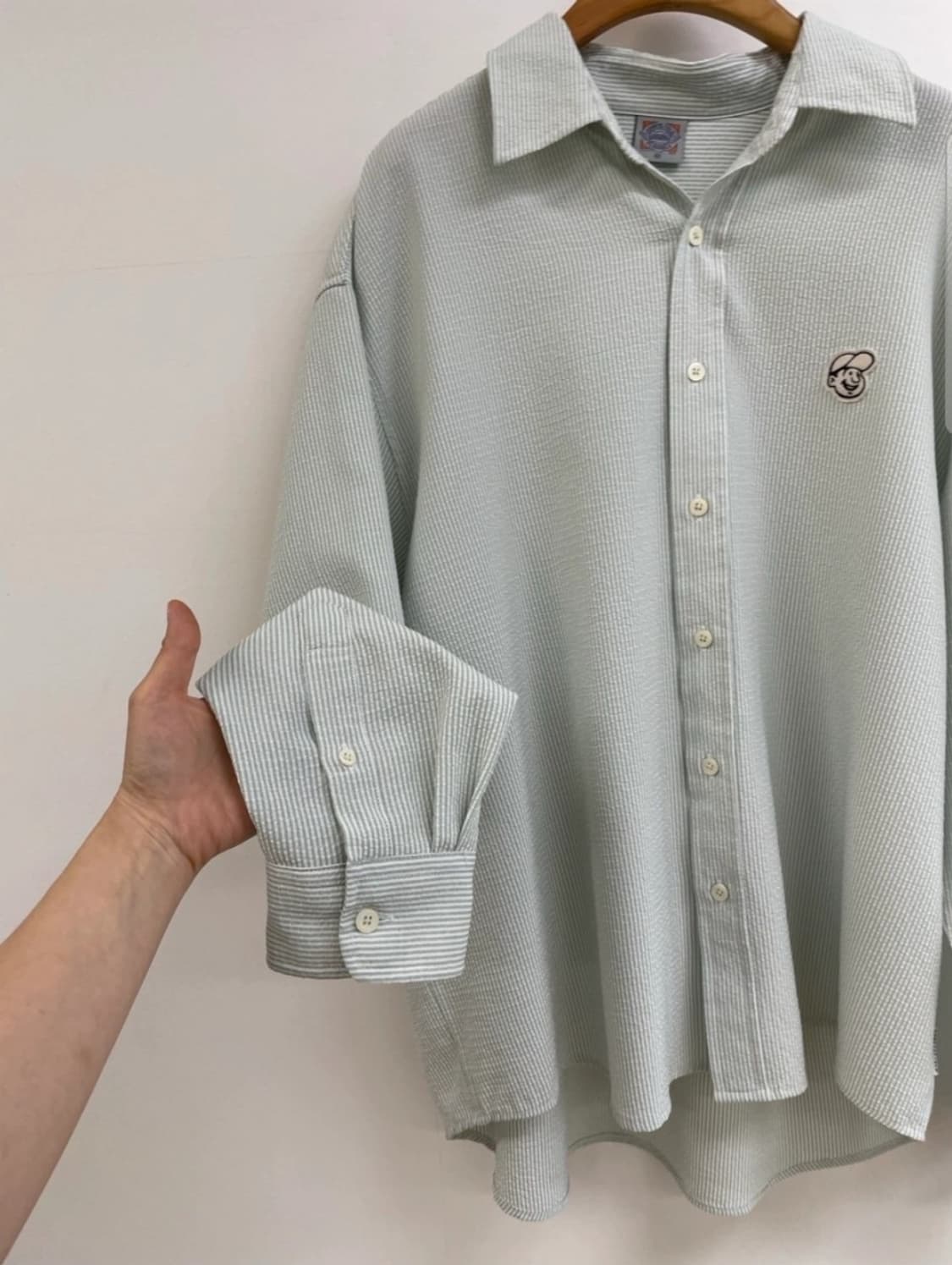 [판매] 이벳필드 시어서커 스트라이프 셔츠 (민트/그린) 상품이미지6