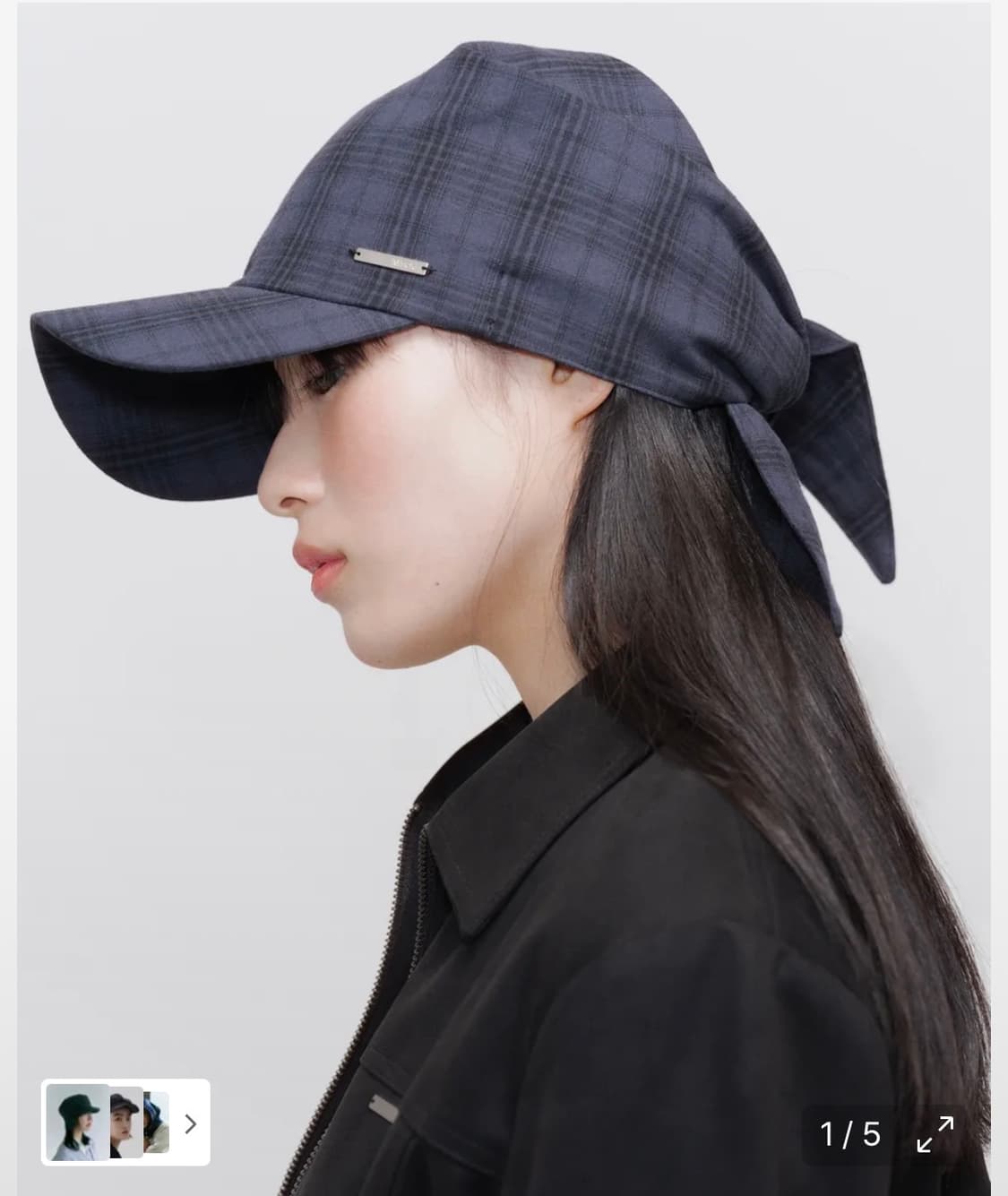 미세키서울 모자 Tie-up scarf bandana cap CHECK 상품이미지1