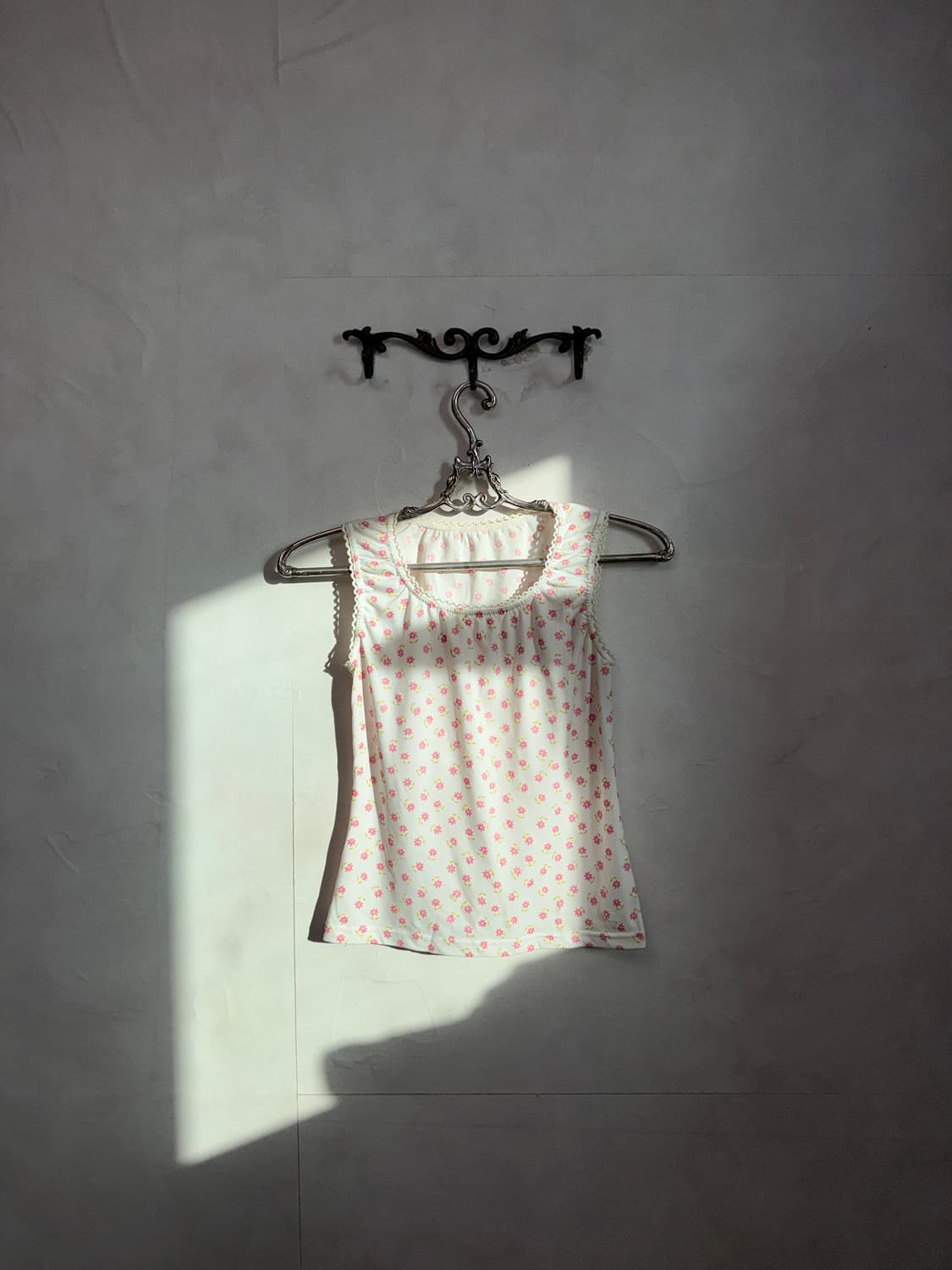 Pink white mini flower sleeveless 상품이미지1